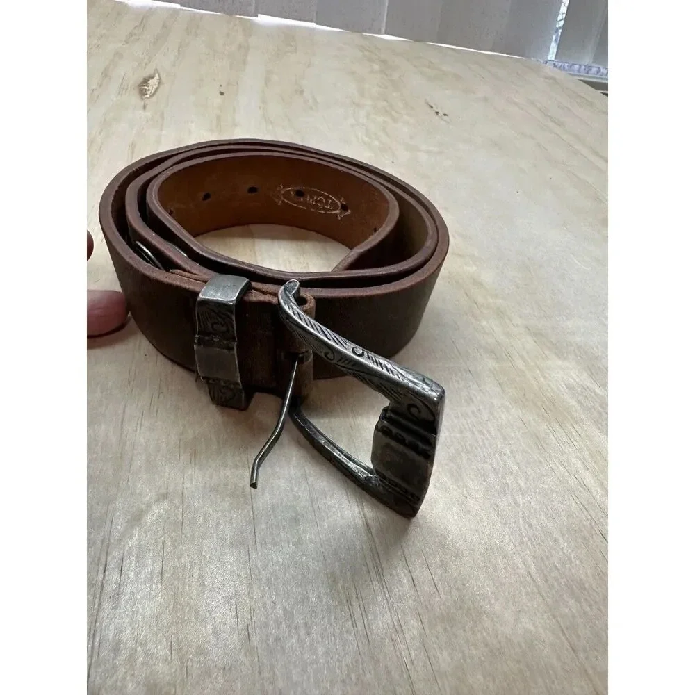 TOPFER Brown  Leather Gold Buckle and designs Sz 95 (US 38),  Bavaria, Germany‎